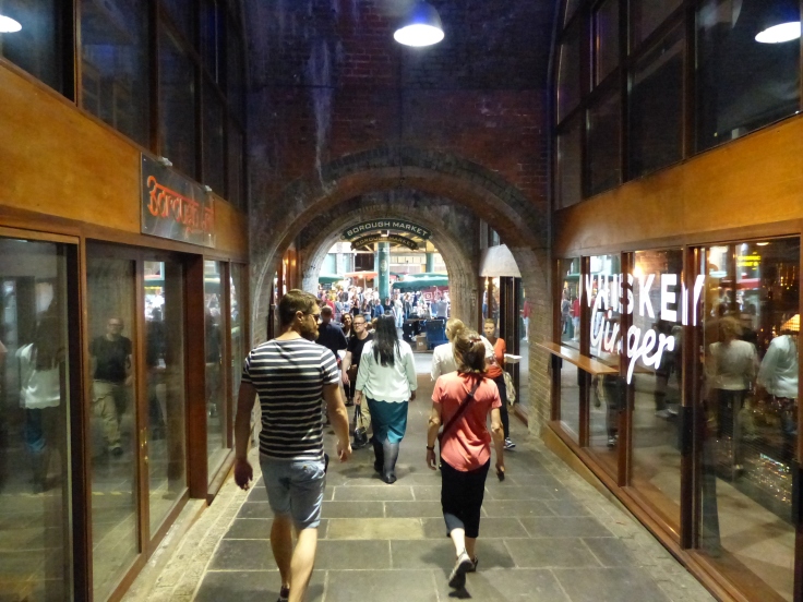 Heading into Borough Market. Tantalising aromas wafted up this tunnel!