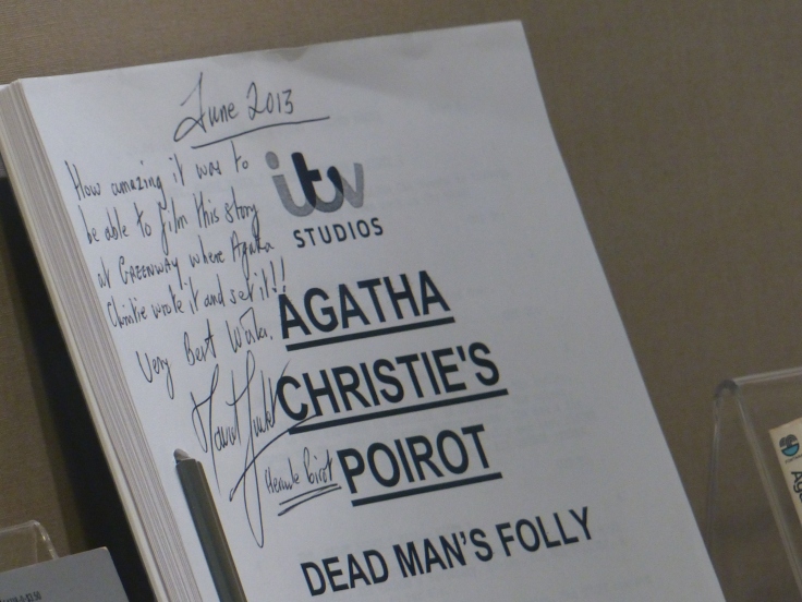 A script signed by David Suchet who played Poirot